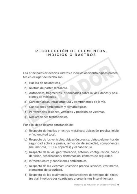 Pdf Protocolo De Actuación En Siniestros Viales · Del Acta De