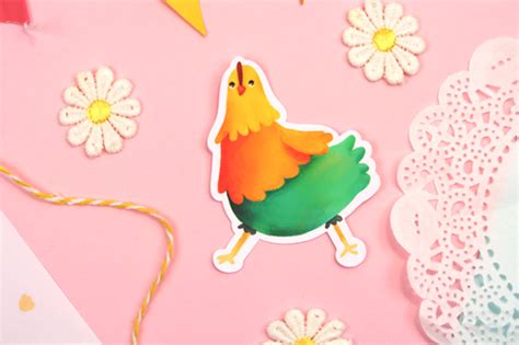 Chicken Vinyl Sticker APenas Illustrator