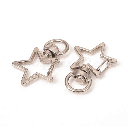 Wholesale Star Shape Zinc Alloy Swivel Lobster Claw Clasps Pandahall