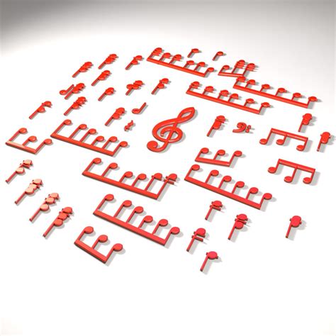 Golden Musical Notes 3d Model 19 3ds Blend C4d Fbx Ma Obj Max