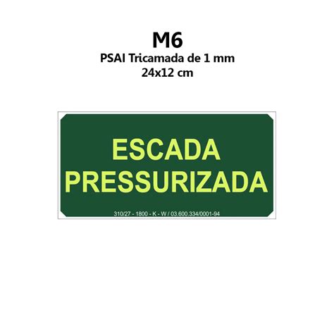 Placa M6 Escada Pressurizada Promax Extintores