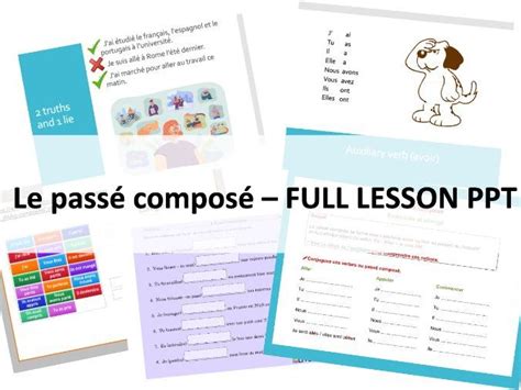 Le Passé Composé Full Lesson Ppt Teaching Resources