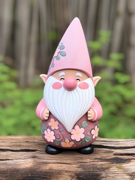 Premium Photo Illustration Easter Gnome In Pink