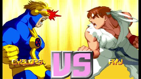 X Men Vs Street Fighter Arcade Cyclops Ryu Playthrough Jan