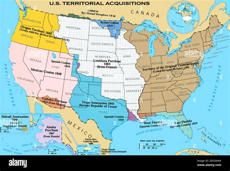 Territorial Acquisitions of United States, Map Stock Photo - Alamy