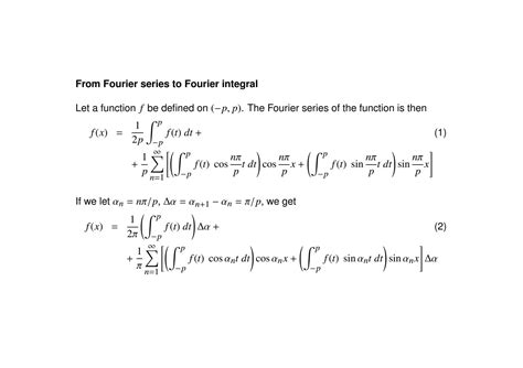 SOLUTION Fourier Integral Theorem Part 2 Studypool