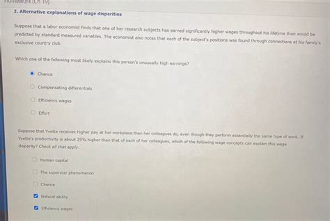 Solved Work Ch 19 2 Alternative Explanations Of Wage Chegg