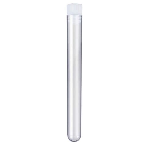 Pcs X Mm Lab Clear Plastic Test Tube With Cap U Shaped Bottom