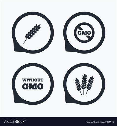 Agricultural Icons Gmo Free Symbols Royalty Free Vector