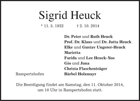 Traueranzeigen Von Sigrid Heuck Trauer Merkur De