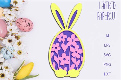 D Easter Egg With Bunny Ears Layered Graphic By Anastasiyaartdesign