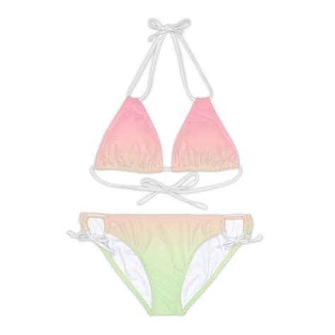 Watermelon Ombre Bikini Set String Swimsuit Bathing Suit Swimwear