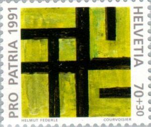 Briefmarke Contemporary Art Helmut Federie Schweiz Pro