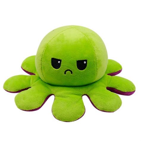 Reversible Octopus Mood Plush Purple And Green Niftyza