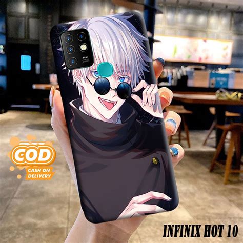 เคส INFINIX HOT 10 S AG เคสแขง 3D พมพลาย เตมรปแบบ แฟชน อะนเมะ GOJOU กนชน เคส และฝา