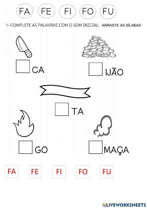 Atividades Com Fa Fe Fi Fo Fu Para Alfabetização - Atividades Com Fa Fe Fi Fo Fu Para Alfabetização — KERUSSO
