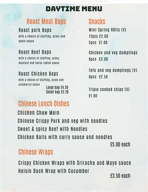 Menu at Wok N Roll restaurant, Bilston