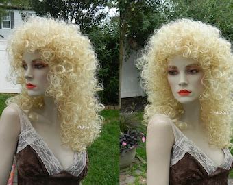Curly Blonde Wig Etsy