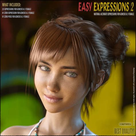 Easy Expressions For Genesis Female Extended License Daz