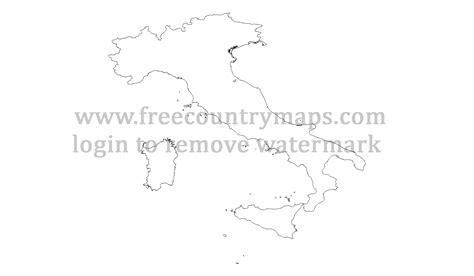 Italy Map Outline Printable