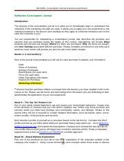 Mkt Consumption Journal Instructions And Rubric S Mkt