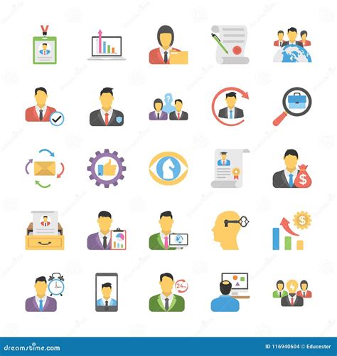 Flat Icons Pack Of Human Resources Stock Illustration Illustration Of