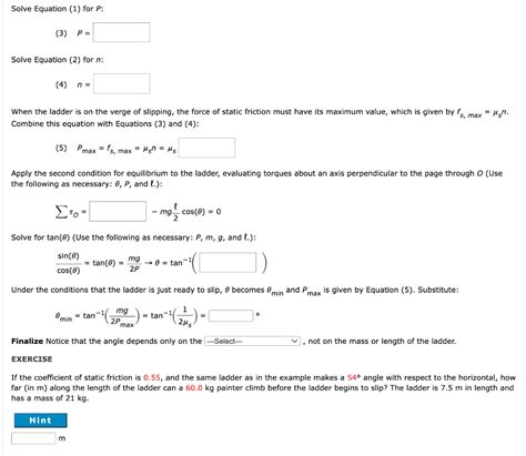 Solved A Uniform Ladder Of Length ℓ Rests Against A Smooth