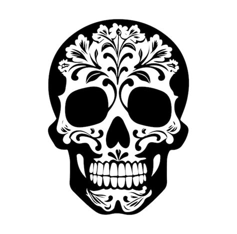 Skull Silhouette Vectors On White Background Premium Ai Generated Vector