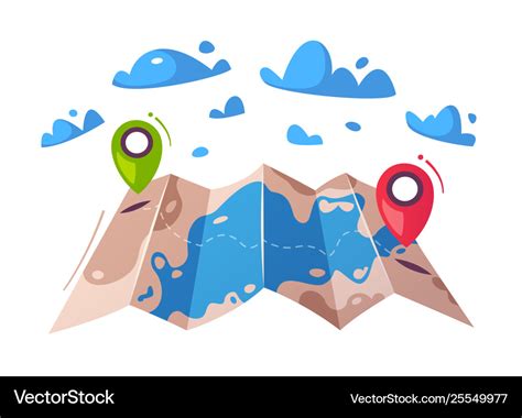 Travel Concept Router In A Map Cartoon Royalty Free Vector