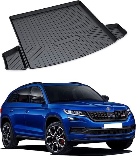 YEE PIN Kofferraummatte für Skoda Kodiaq RS 2016 2019 Seitenschutz