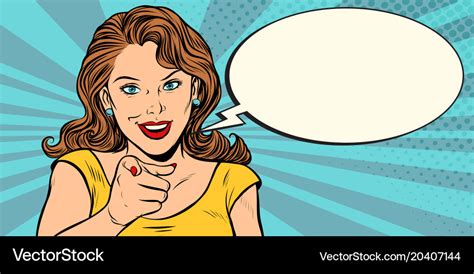 Gesture Woman Pointing Finger At You Royalty Free Vector