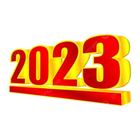 Luxurious 2023 Text Effect In Red And Yellow 2023 Red Luxury Png And