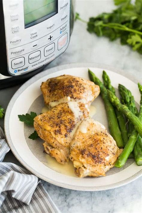 Creamy Garlic Instant Pot Chicken Thighs Pressure Cooker The Recipe Rebel