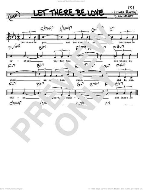 Let There Be Love Sheet Music Real Book With Lyrics Pdf