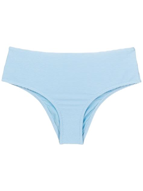 Lenny Niemeyer Ribbed Mid Rise Bikini Bottoms Blue FARFETCH