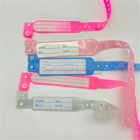 Writable Plastic Disposable Identification Wristbands Hospital Patient