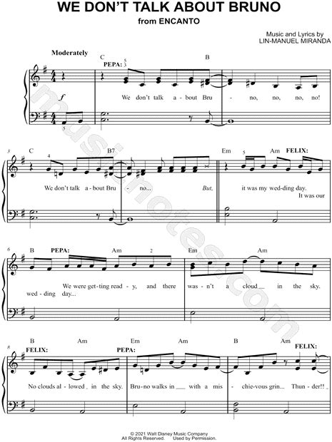 We Dont Talk About Bruno From Encanto Sheet Music Easy Piano In E Minor Download