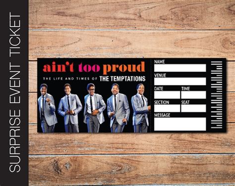 Printable Aint Too Proud Broadway Surprise Ticket Editable Etsy