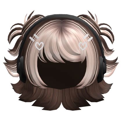 Two Tone Cute Buns W Y2K Headphones Brown Blonde Roblox