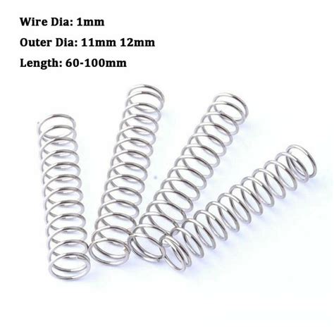 Pcs Wire Diameter Mm Compression Spring White Zinc Plated Tension