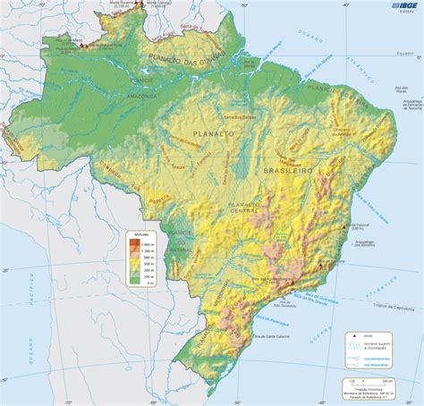 Online Maps: Brazil physical map