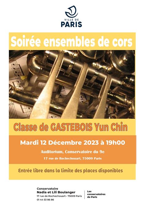 Soirée de l ensemble de Cors 12 12 2023 à 19h00 à l Auditorium