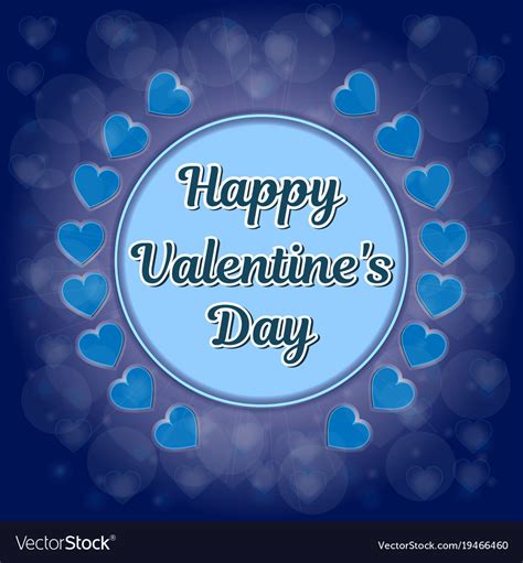 Blue Light Hearts Valentines Day Background Vector Image