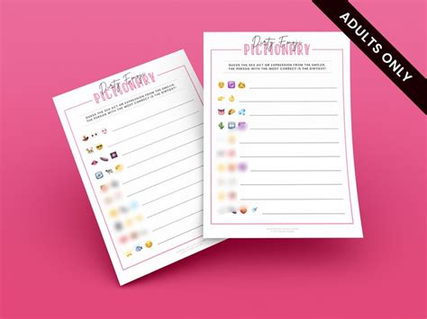 Dirty Emoji Pictionary Bachelorette Party Game Dirty Bachelorette Games