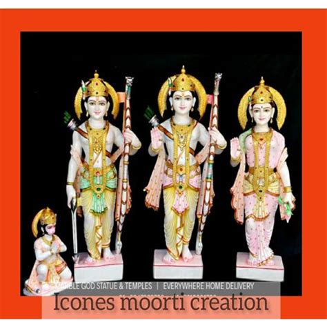 Painted Hindu Ram Darbar Marble Statue For Worship Size Feet At Rs