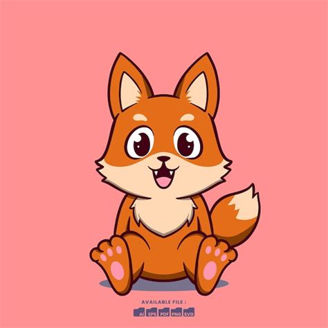 Illustration De Dessin Animé Mignon Renard Vecteur Premium