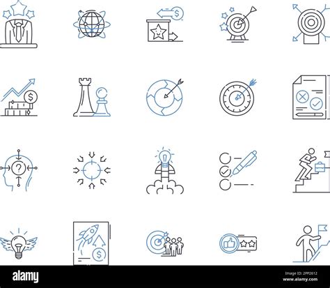 Group Administration Line Icons Collection Management Coordination