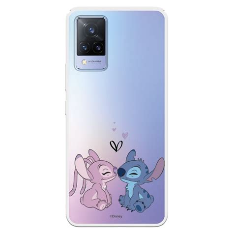 Estojo Para Vivo V21 5g Oficial Disney Angel Stitch Kiss Lilo