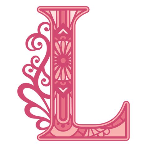 Pink Letter L Mandala Alphabet Png Svg Design For T Shirts