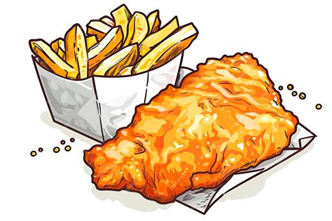 Premium Photo Fish And Chips Illustration Isolated On White